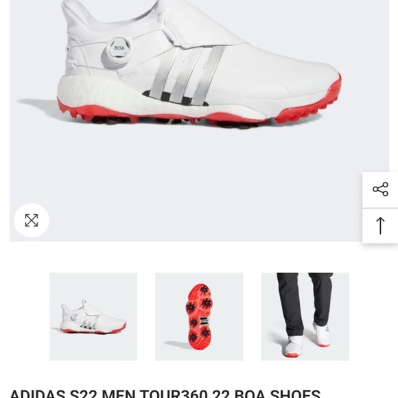 Adidas Men's White Golf Shoes - Picture 8 of 8